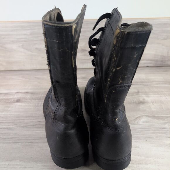 Vtg 1950's 60's US Black Military Cap Toe Combat Boots Sz 10 R KG Vintage - Picture 6 of 16